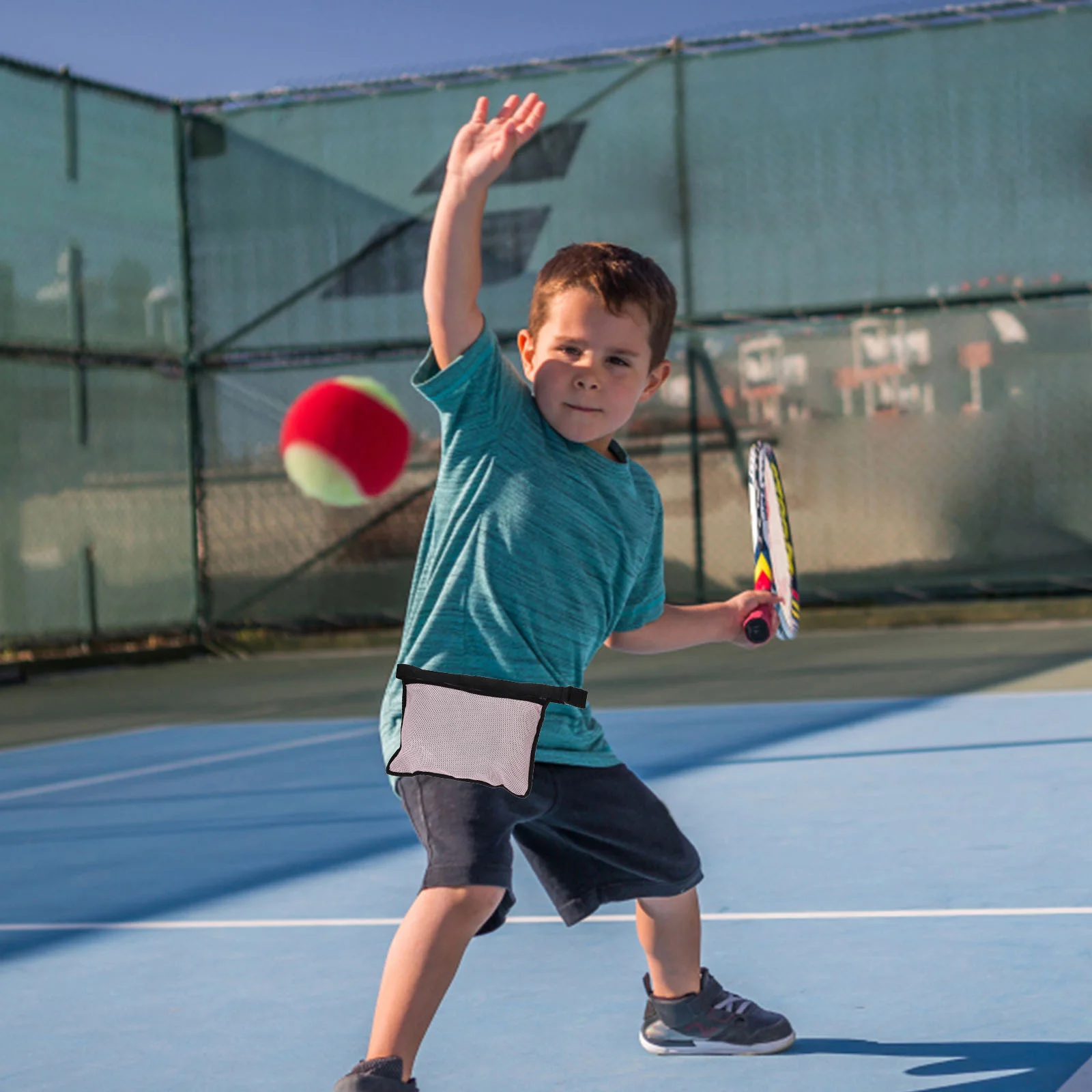 Bolsa para pelotas de tenis para pequeñas bolsas de golf almacenamiento de pelotas malla tela Oxford recogida de cintura