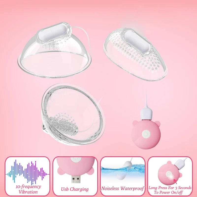 Nipple Vibrator for Women 10 Frequency Vibration Nipple Clamps Sucking Stimulator Massager Sex Toys for Adult Couples Pleasure