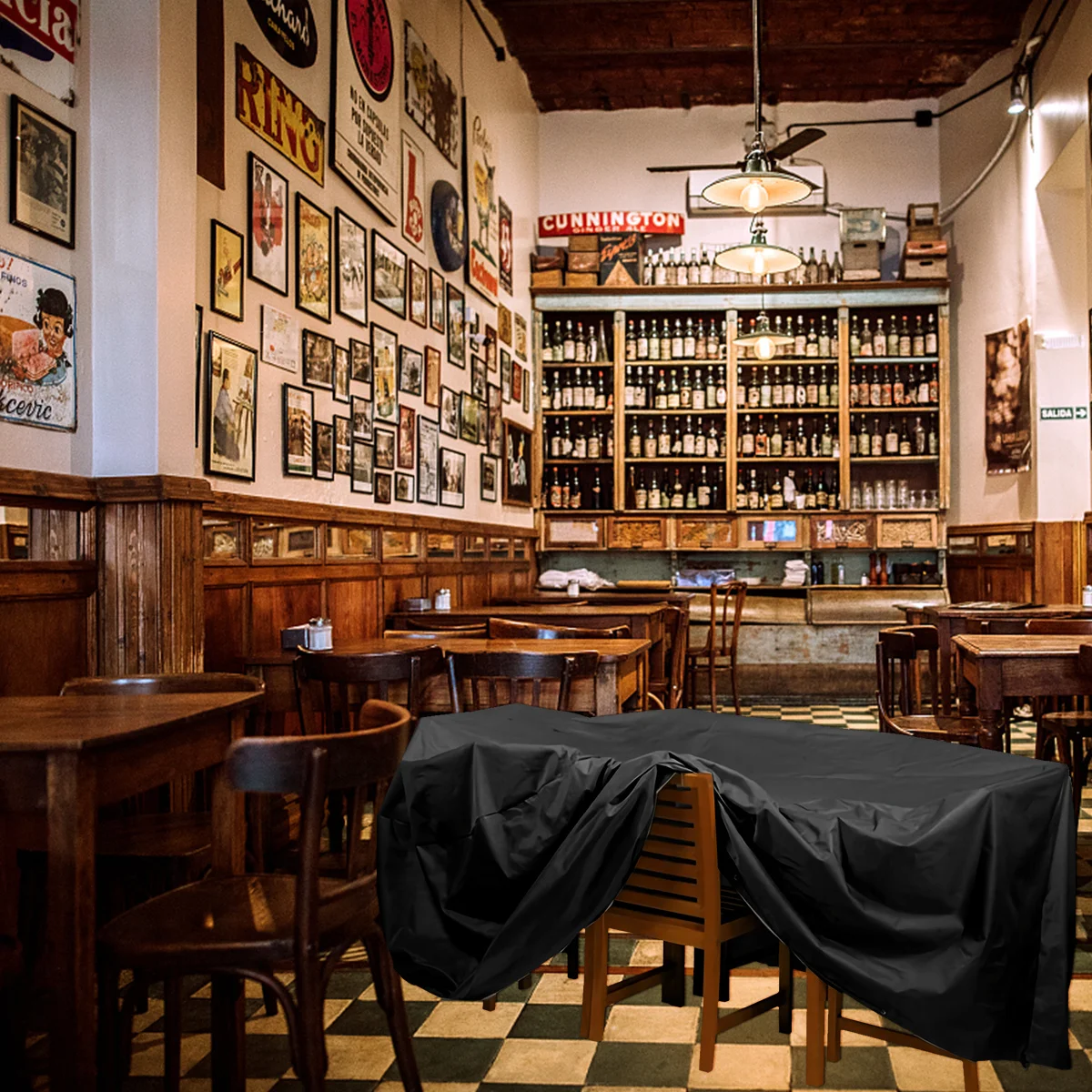 Copertura impermeabile per mobili 350x260x90 cm 8 occhielli 4 cavi Divano esterno Panca Custodia antipolvere per pioggia Telone per mobili