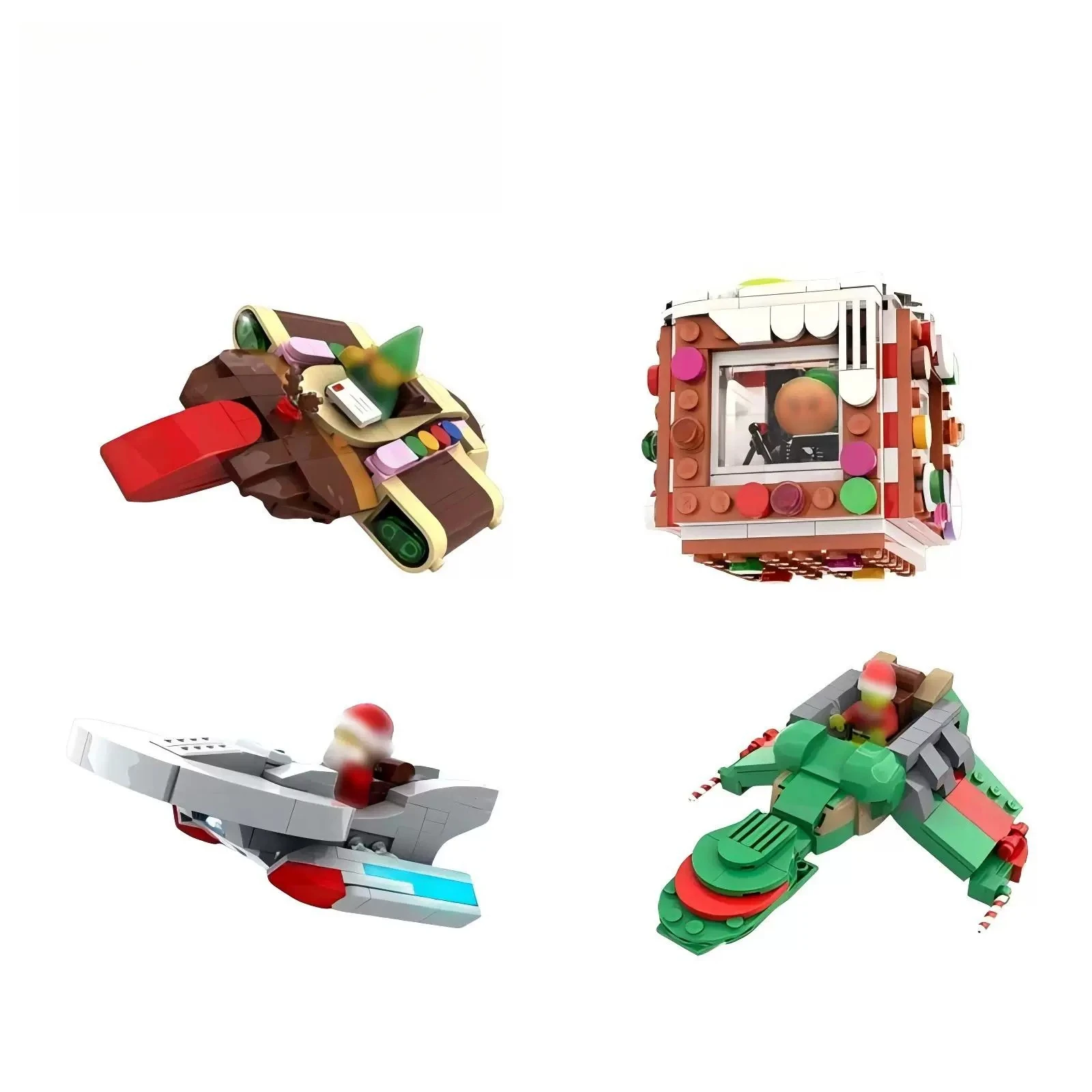 Decorative Seasonal‑Style Sci‑Fi Space Cruiser Building Bricks Collection Exploration Craft Model Home Shelf Decor Engaging Gift