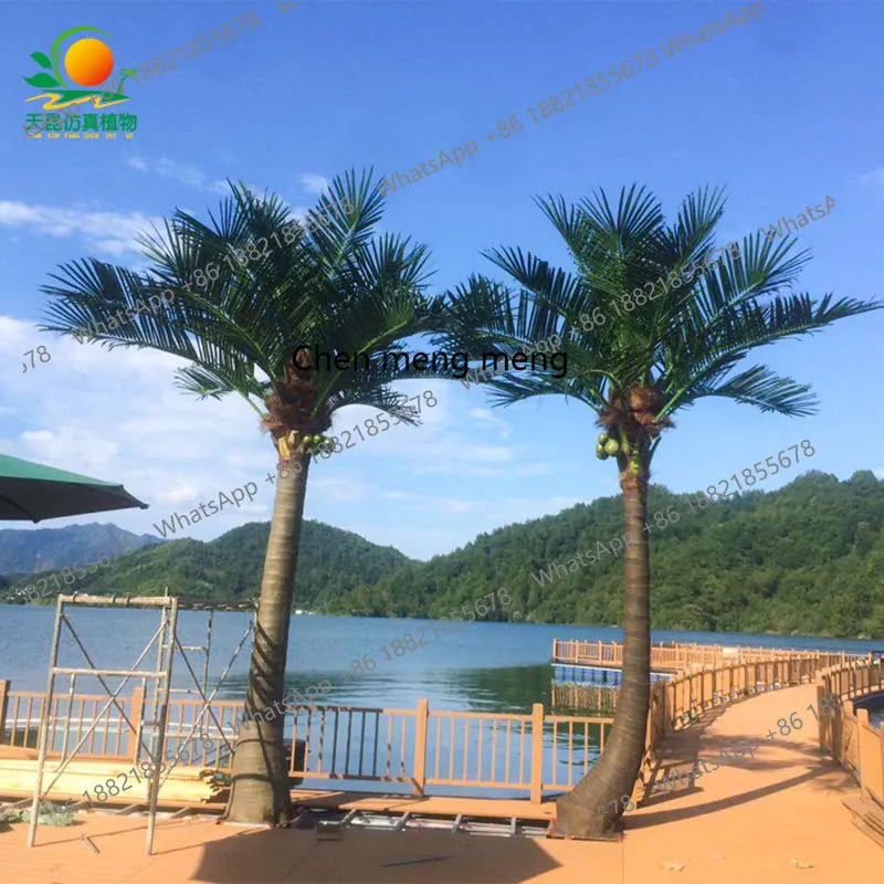 

Simulation coconut tree large outdoor decoration simulation curved rod fiberglass fake coconut tree