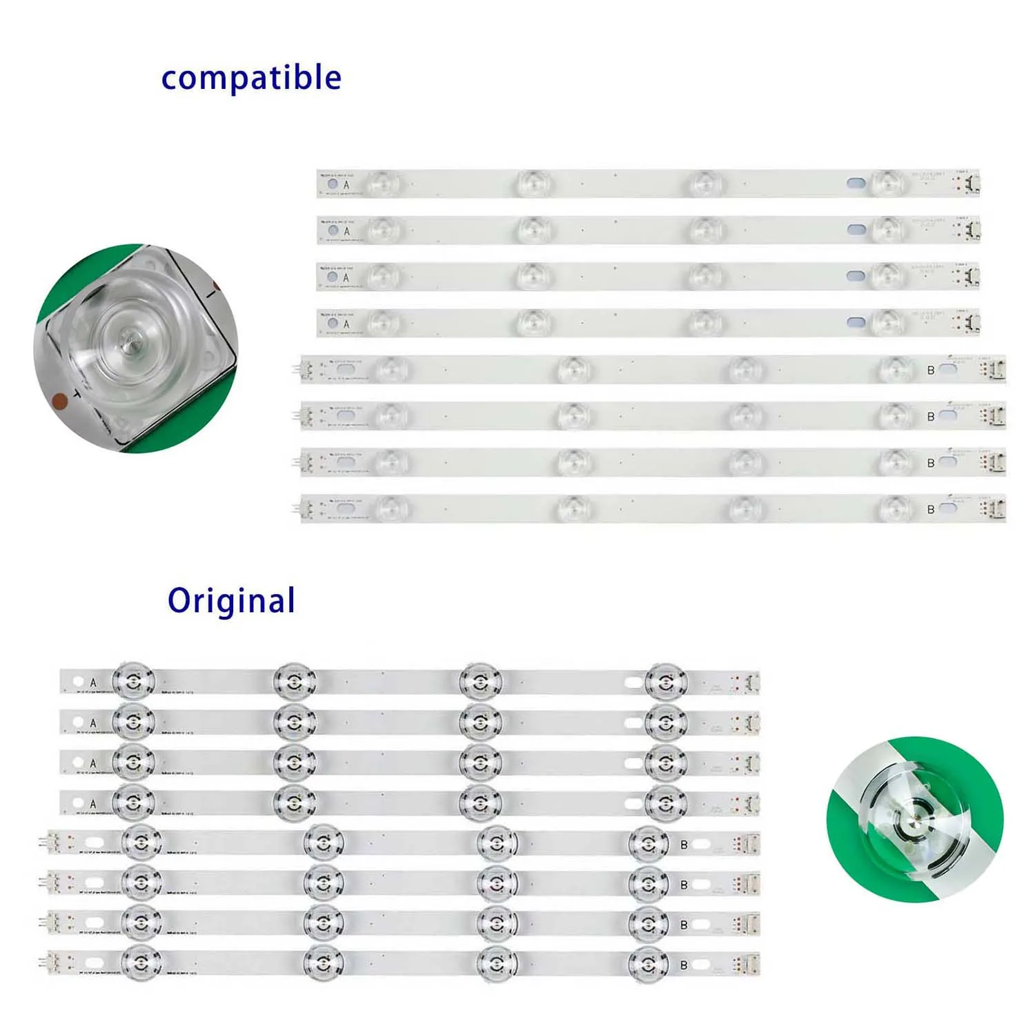 

40 шт./5 комплектов светодиодных лент для подсветки для 42LB5500 42LB570V 42LB580V LC420DUE 42LF653V 42LF652V-ZB 6916L-1709B 1710B 6916L-1956A 1957A