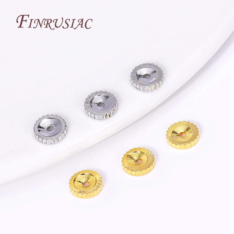 6X1.3mm 18K Gold Plated Round Gear shape Spacer Beads, Brass Metal Concave Separator Beads DIY Beading Jewelry Making Supplies