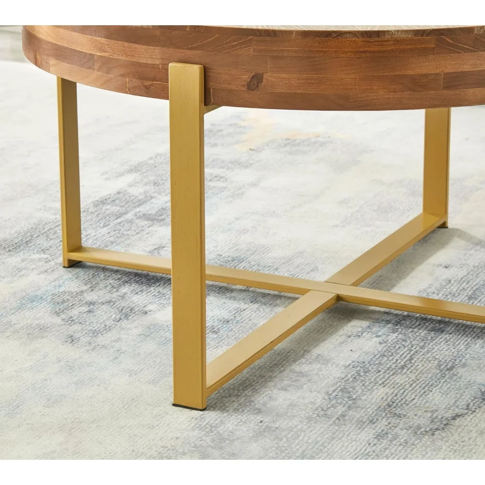 Круглые деревянные журнальные столики с металлическими ножками, круглый журнальный столик в фермерском доме для гостиной, деревянный кофе в деревенском стиле середины века