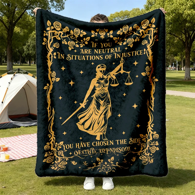 If You Are Neutral in Situations of Injustice You Have Chosen The Side of The Oppressor Flannel Blanket, Human Rights, F