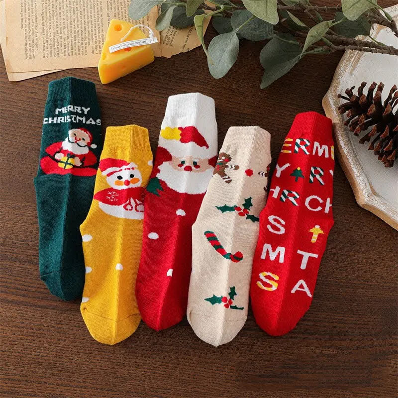 Kids Christmas Socks For 1-10Years Children\'s Short Socks Girls Boys Winter Warm Cotton Toddler New Year Gift Santa Claus Socks