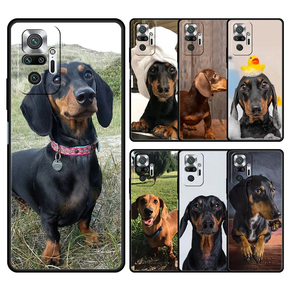 Dachshund Silhouette Dog cute animal Case For Xiaomi Redmi Note 14 13 12 5G 9S 9 10 11 Pro Plus 9T 14C 13C 12C 10C 9C 9A Cover