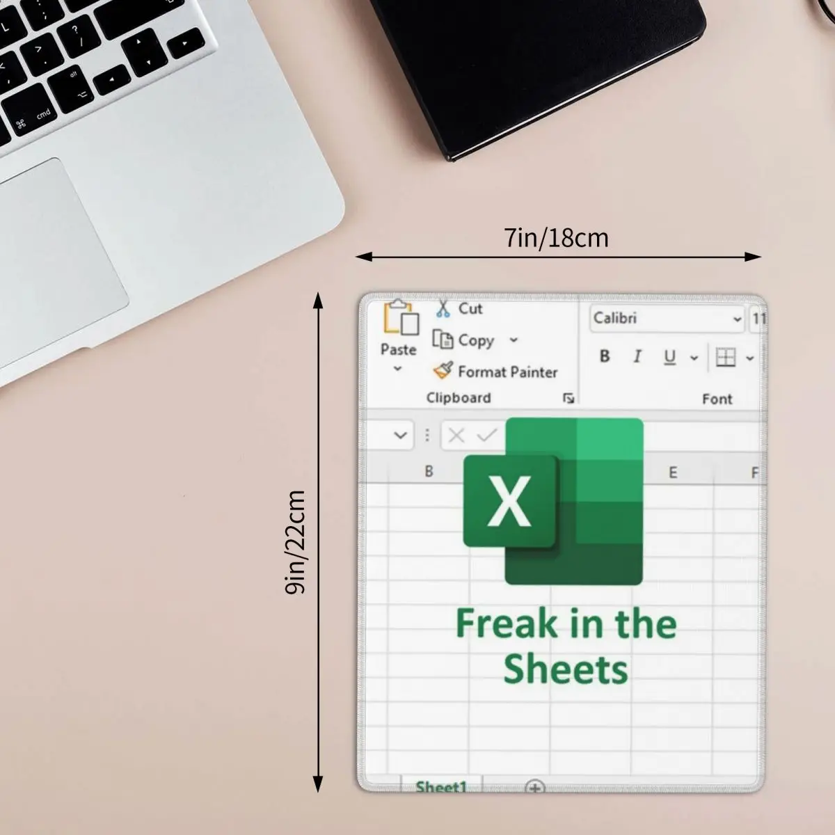 Freak In The Sheets Excel Spreadsheet 7x9 in 22x18 cm Mouse Pad Computer Keyboard Mouse Mat Gaming PC Laptop Desk Mat