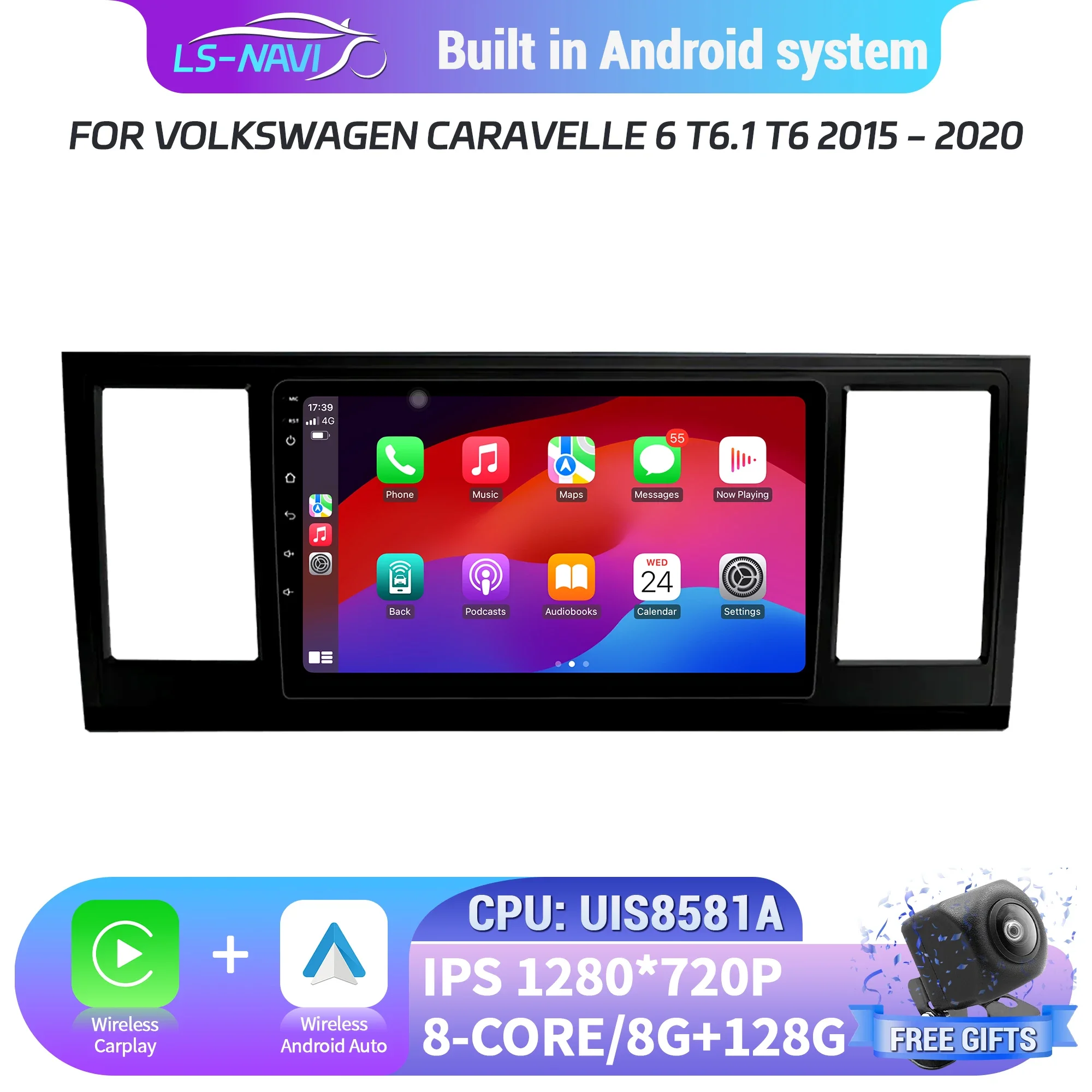 

Android 14 For Volkswagen Caravelle 6 T6.1 T6 2015-2020 Car Radio Multimedia Android Auto Wireless Carplay Navigation GPS Screen