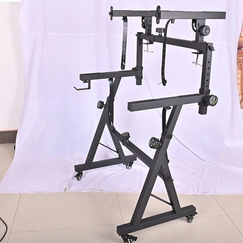 Heavy Duty All Metal Z-Style Double Tier Keyboard Stand with Enlarged 2-inch Casters, Adjustable for 61/76/88 Key Piano