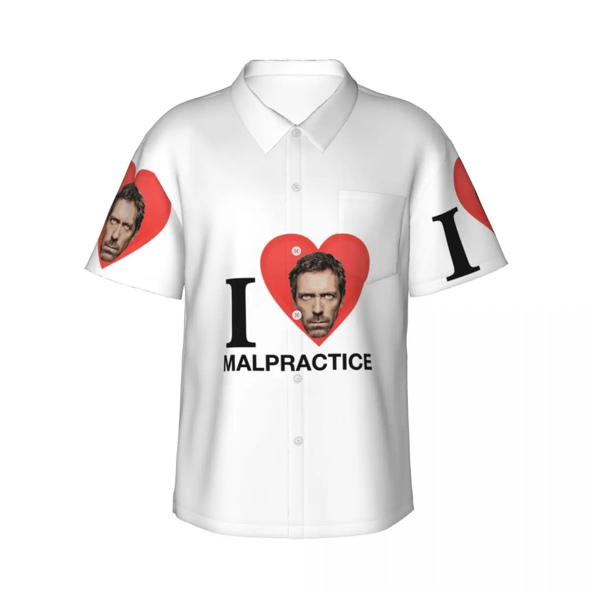 

House MD Malpractice Enthusiast Merch Мужские рубашки Гавайская рубашка с короткими рукавами Забавные топы на пуговицах для летнего пляжа