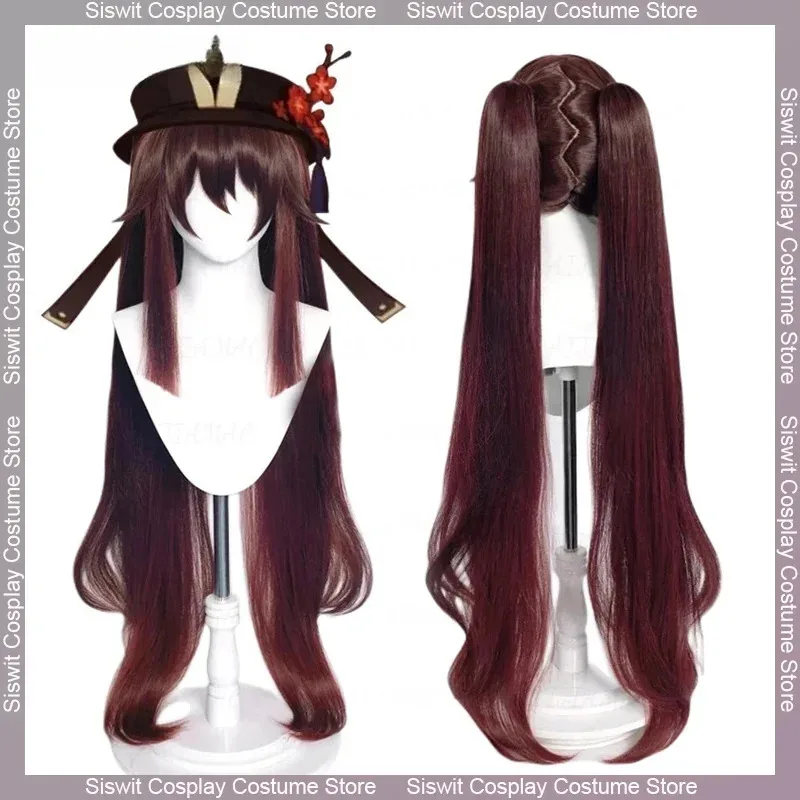 

Drop Shipping Game Genshin Impact Hutao Cosplay Wig Hu Tao Heat Resistant Synthetic Hair Wigs Halloween Anime Prop Accessories