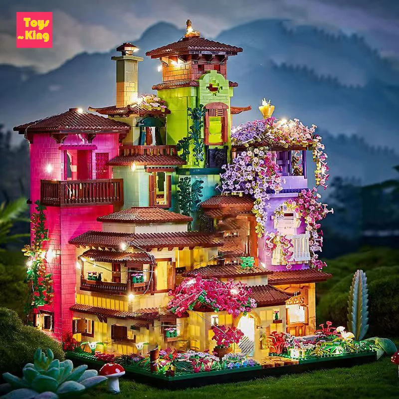 

Мини-волшебный цветочный замок, дом, строительные блоки, вид на улицу, сельская местность, вилла, сборка алмазных кирпичей, детские игрушки, рождественские подарки