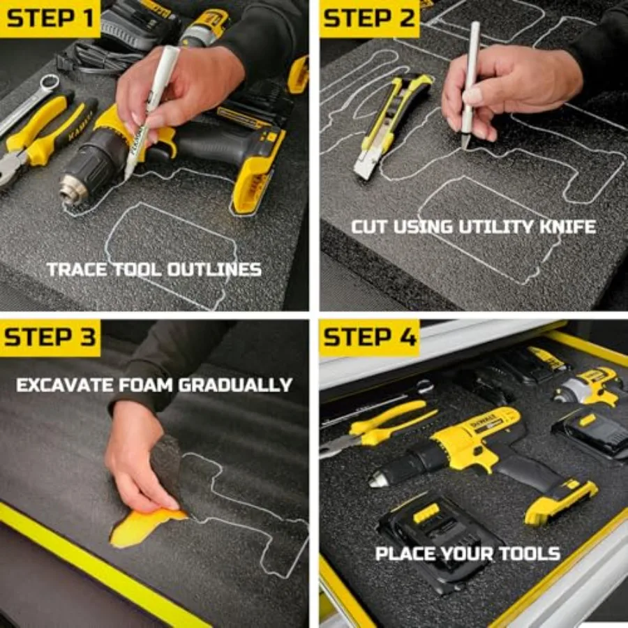 Tool Box Foam Insert 1PC 48x24x2 Inch Polyethylene Storage Sheets for Hard Cases Custom Tool Shadow Organizer for Toolbox Kaize