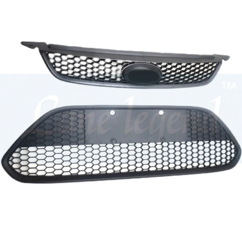 Fit for Ford Focus Sedan 2009-2012 Racing 2pcs GrillsABS Honeycomb Lacquer That Bake Up and Down Front Racing Grill