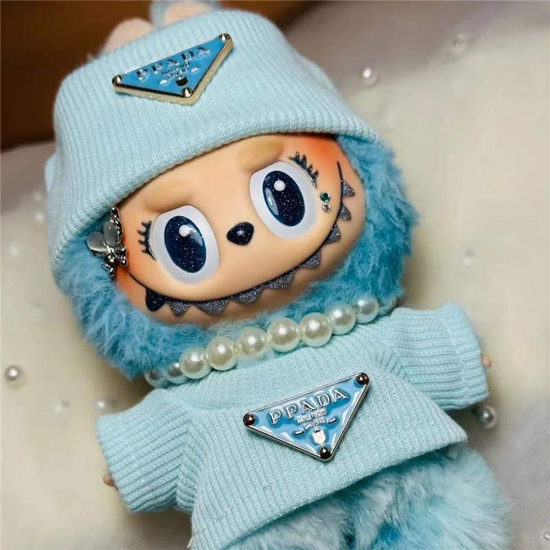 15 17 センチメートルラビュブ人形用高級レトロ逆三角形セーター衣装服漁師オーバーオールパンツ帽子服アクセサリー