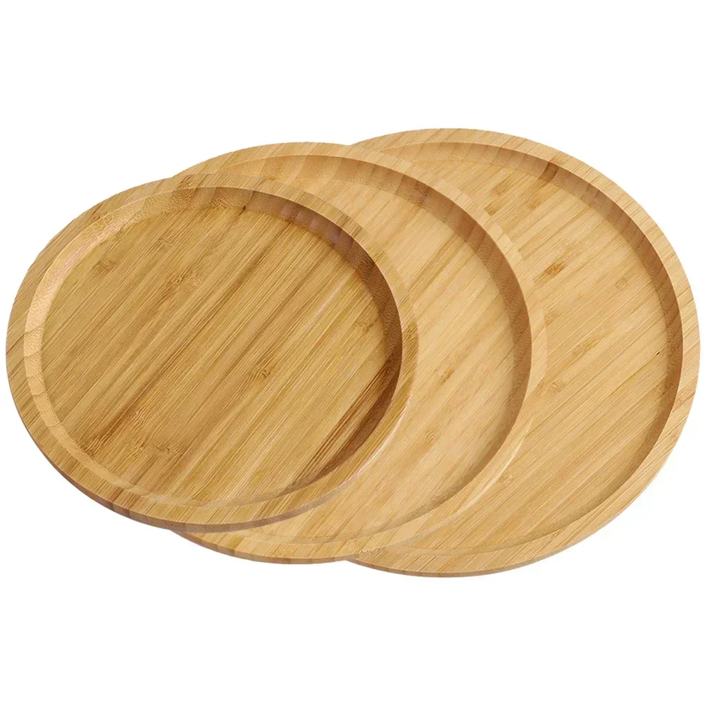 Round Wooden Serving Tray Tableware Stand Food Tray For Fruit Pizza Hotel Home Service Tray Wooden Tray 20 25 30cm