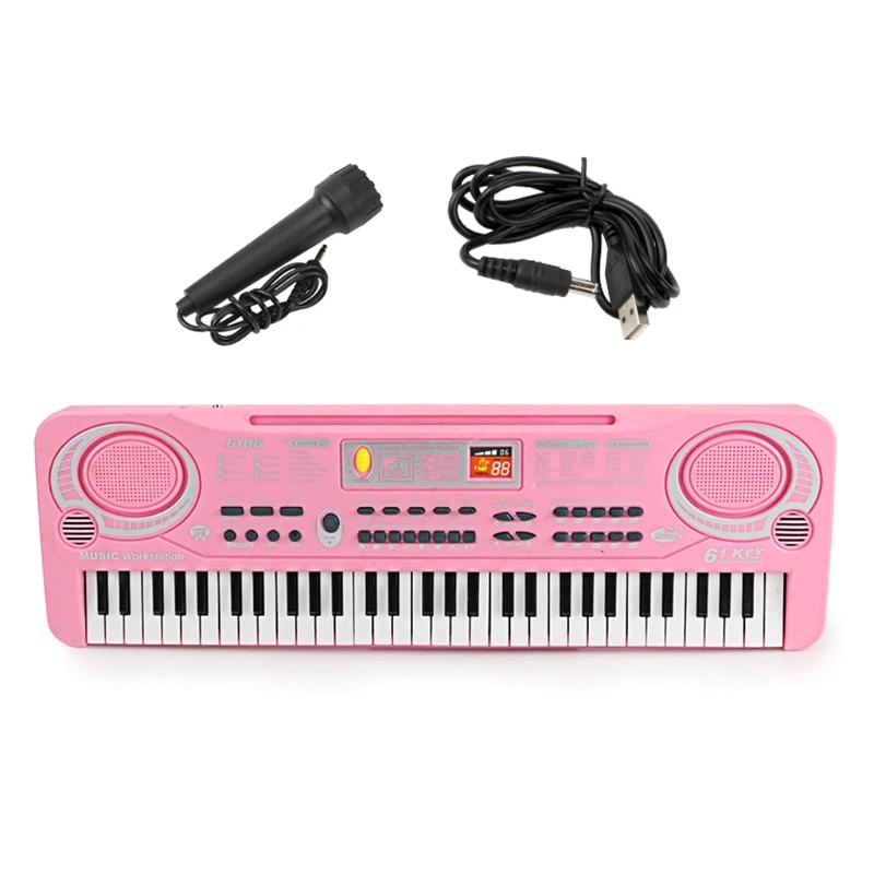 

61 Keys Electric Piano Music Electronic Keyboard Beginners Kids Mini Microphone