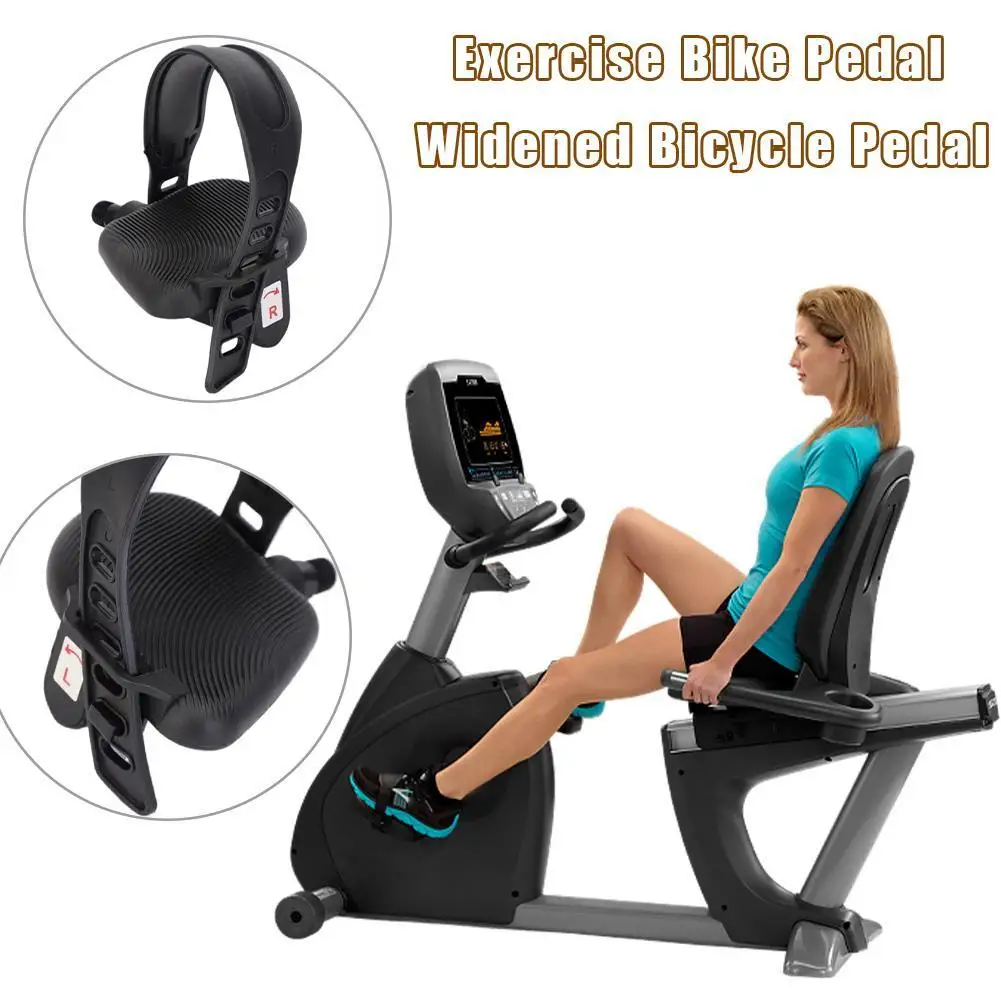 

Exercise Bike Pedals Adjustable Widened Straps Bicycle Pedals for Sports Cycling Bike Fitness Bicycle Flat Parts Accessories