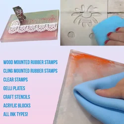 Clean Shammy for Stamp/Gelli plate/Stencil/Craft Tools New Size 5*7 inch Towel Cloth for Wipe Tap Switch Inks Cleaner Resuable