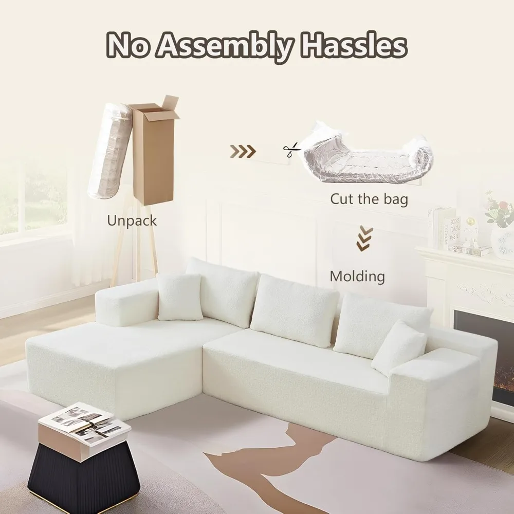 أريكة حديثة مقطعية على شكل حرف L مع صالة تشيس، أريكة زاوية مريحة من قماش امبسوول، منجدة للاسترخاء