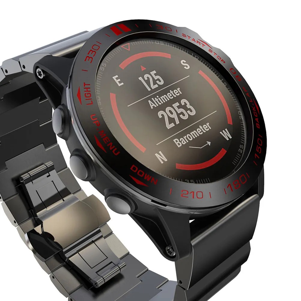 Metal Watch Protective Case Black Red Letter Durable Cover Compatible 5x Scratch Proof Lightweight Watch Frame