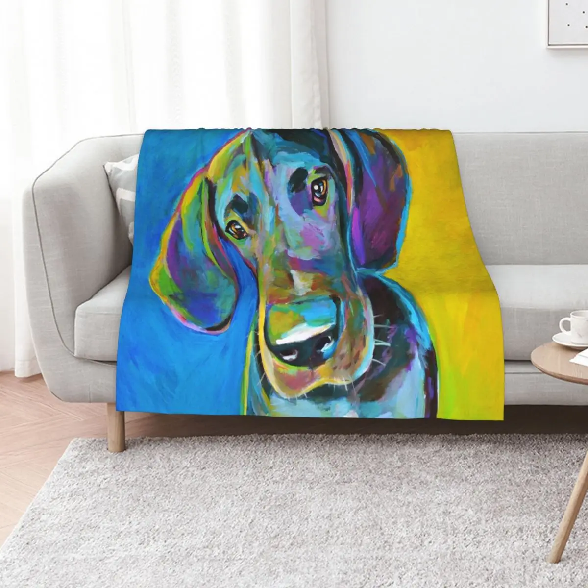 

Colorful GREAT DANE Painting by Robert Phelps Throw Blanket for babies Decorative Beds Blankets For Baby Cute Plaid Blankets