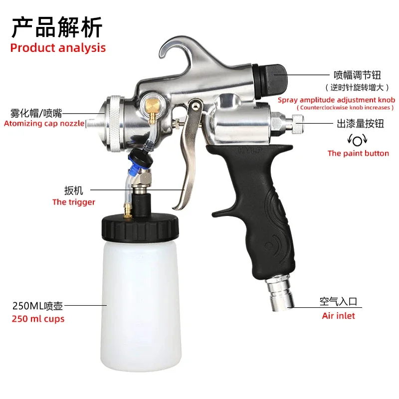 Low pressure airless spray gun auto paint gun original Taiwan 0.8/1.0 nozzle auto paint spraying save paint for Graco Apollo