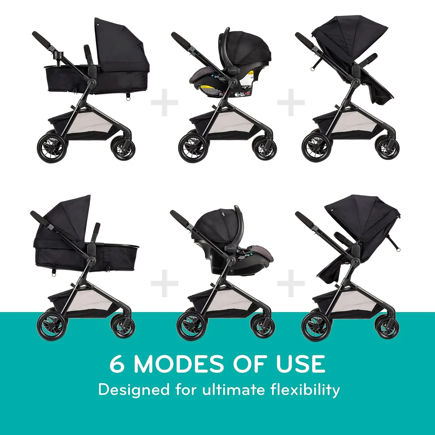 LiteMax-Système de Voyage Modulaire pour Bébé, Siège Auto avec Barre Anti-Rebond, Gris Décontracté