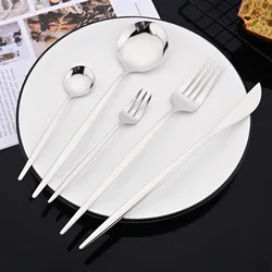 Mirror 16/20/24/25Pcs Silver Tableware Set Stainless Steel Cutlery Kitchen Dinnerware Set Western Knife Fork Spoon Flatware Set