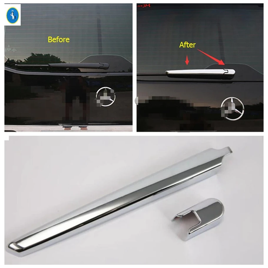 Auto Rear Windshield Window Windscreen Rain Wiper Cover Trim For Mercedes-Benz Vito W447 2014 - 2019 Chrome Exterior Accessories