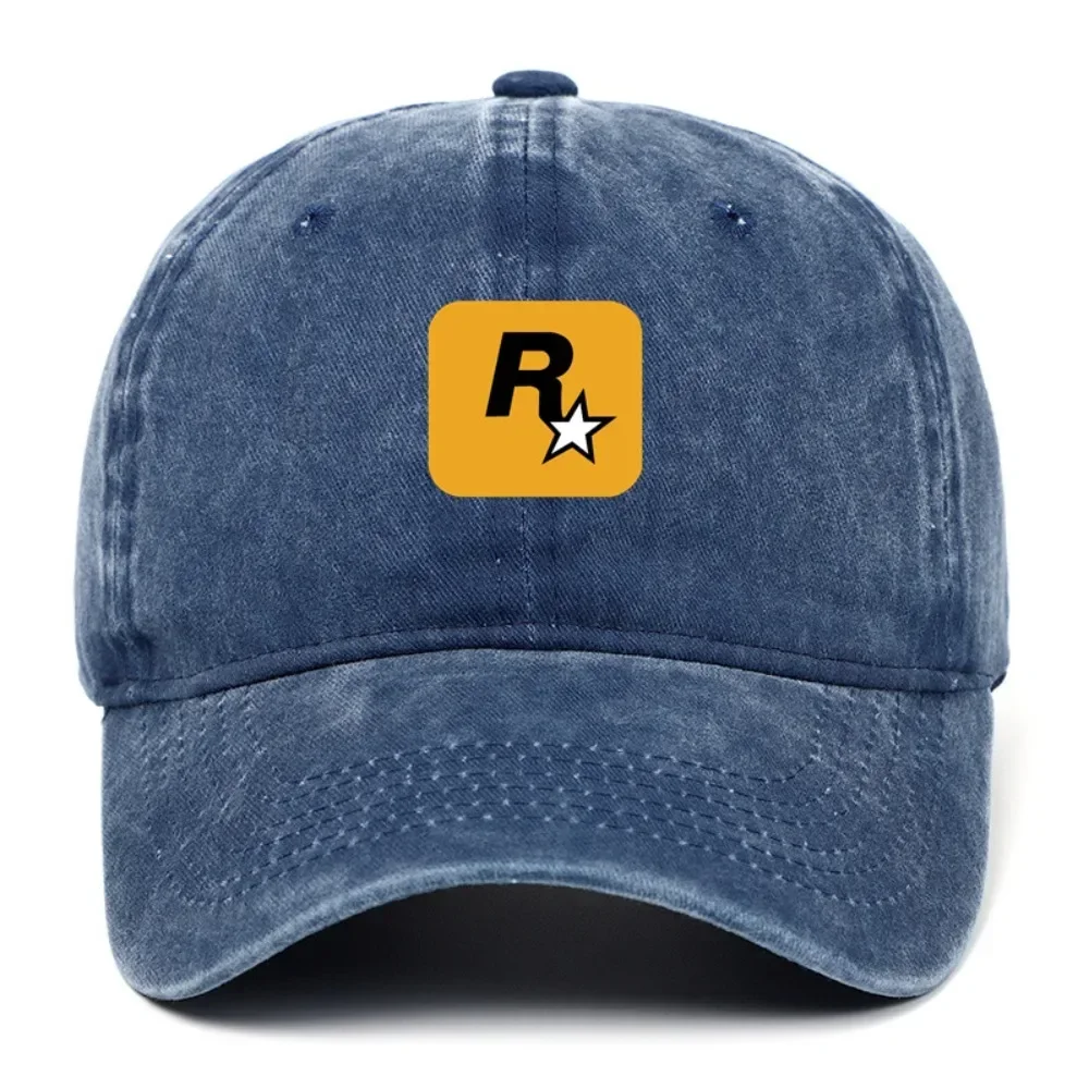 لعبة الملحقات GTA5 Rollercoaster Rockstar القبعات النمط الأمريكي المطبوعة غسلها وكبار السن قبعات البيسبول الرجال النساء الصيف قبعات للحماية من الشمس