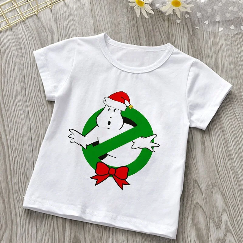 

New Kids T-shirt Boys Girls Old School Logo Cartoon T Shirt Stay Puft Funny Clothes Baby Short Sleeve Crew Neck Streetwear 3-13Y