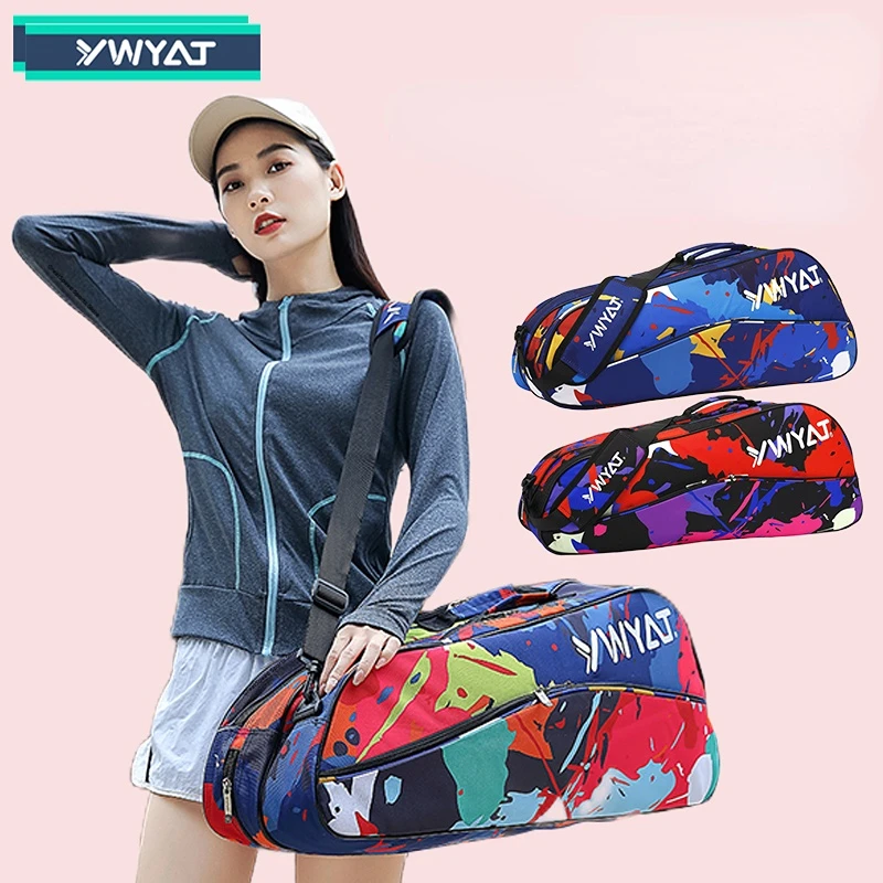 Bolsa de bádminton Original genuina para 3 raquetas de bádminton, bolsas deportivas de raqueta de doble compartimento de gran capacidad, bolsa de tenis