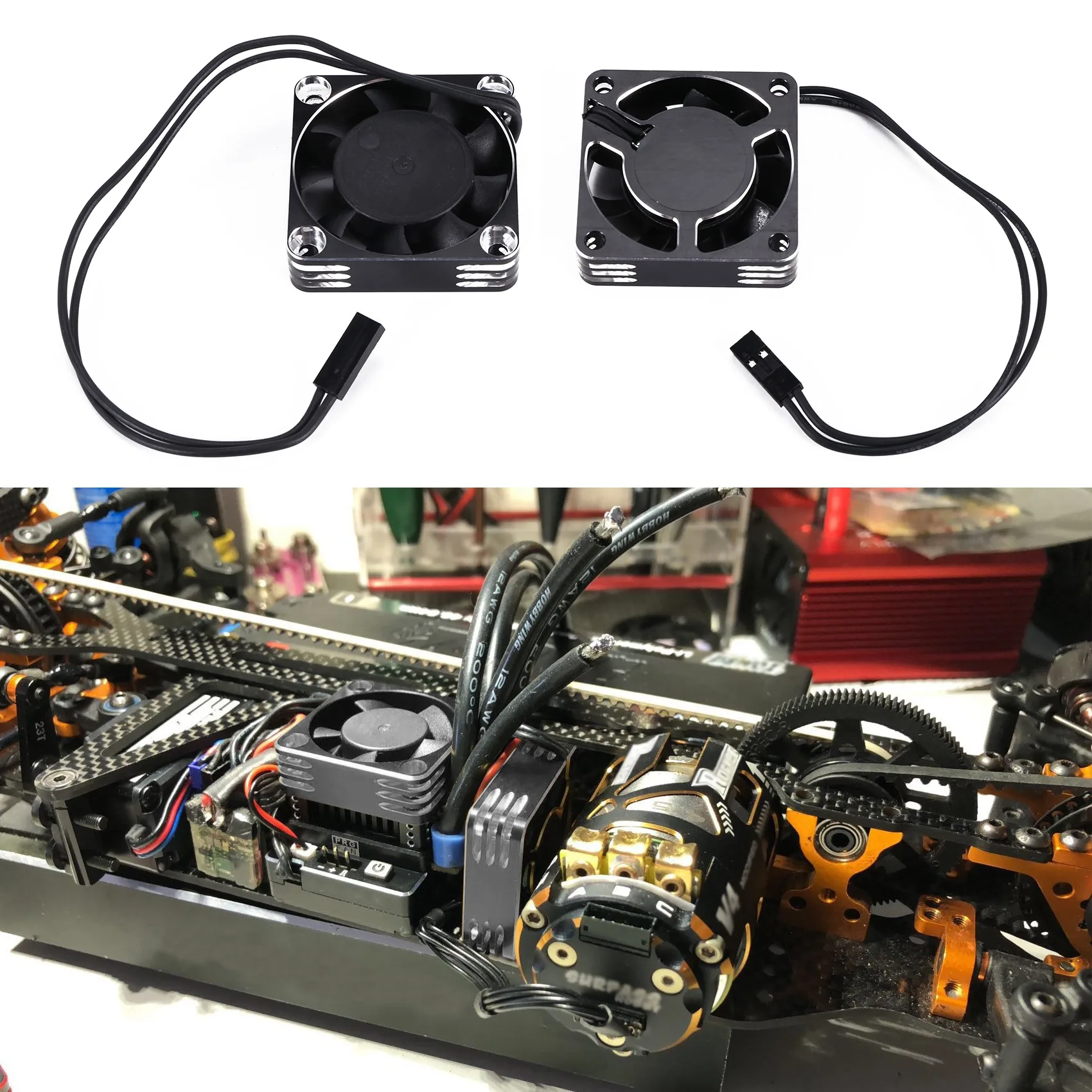 【STOCK】40Mm Cooling Fan Rotates 16000 RPM 5-8.45V for 1/10 1/8 1/12 RC Car Brushless Motor Rc Car Accessories,Silver