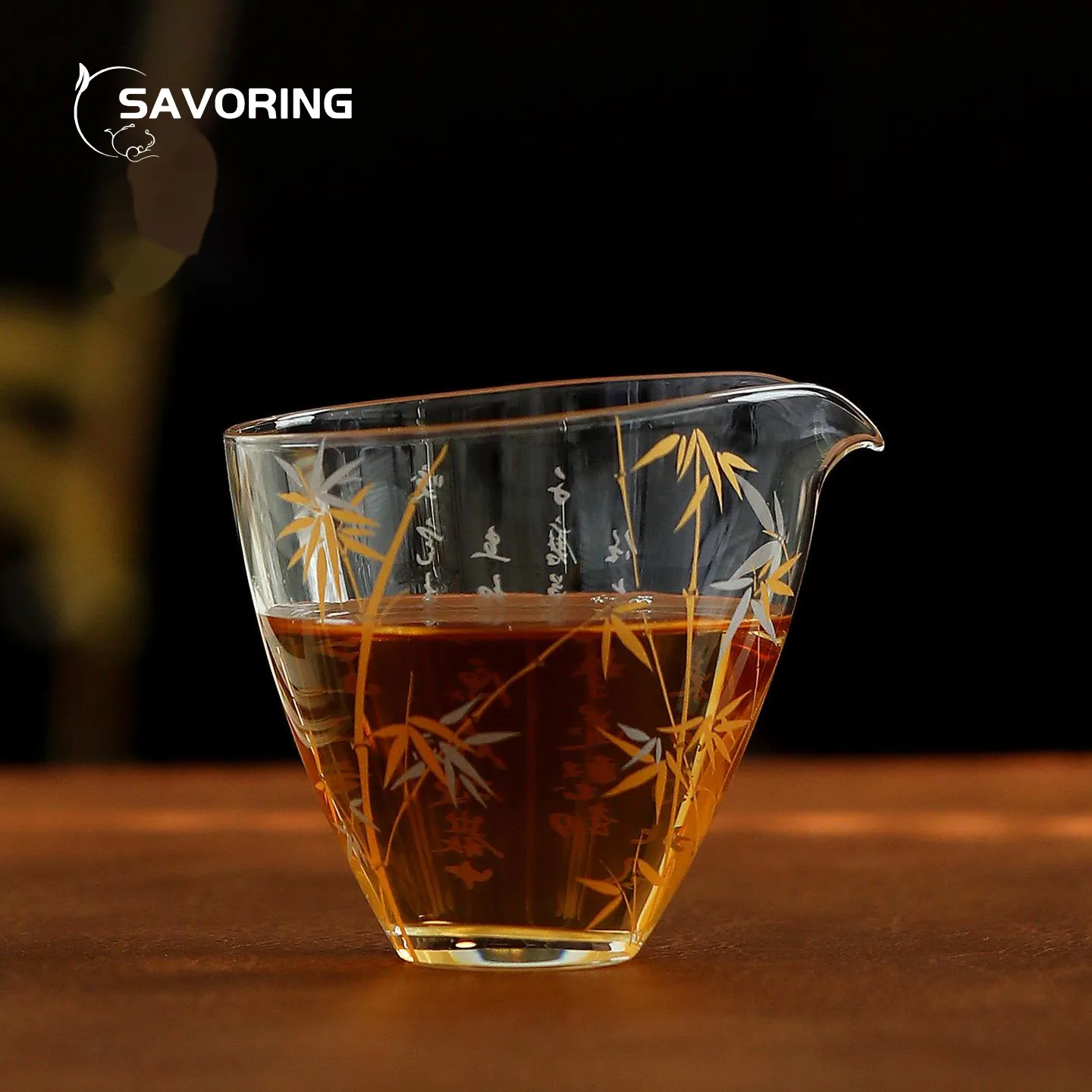 

Gold Silver Bamboo Glass Chhai Tea Pitcher Bowl Cha Hai High Temperature Resistant Puer Cup Sea Aesthetic Ceremony Drinkware Cup