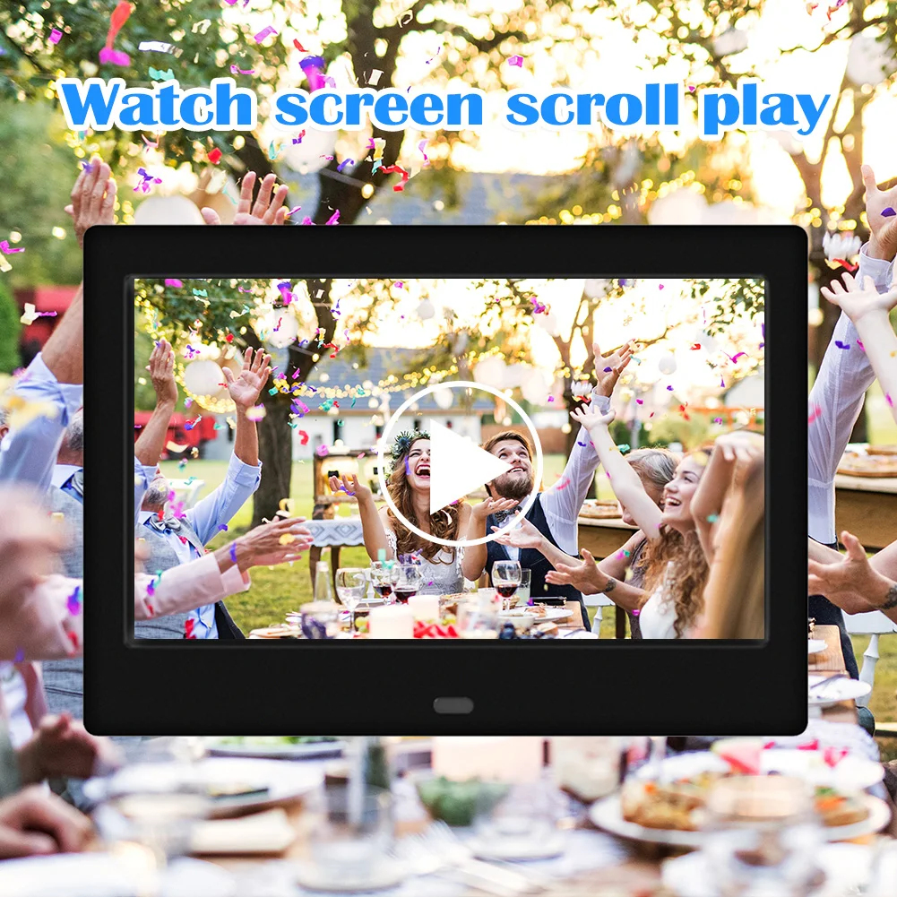 7inch HD LED Digital Photo Frame Clock Calendar Video Player with Remote Control 800*480 Desktop Electronic Album for Friends