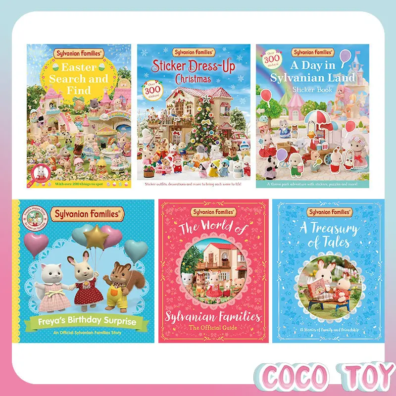 

Оригинальная книга-раскраска и сборник историй Sylvanian Families Calico Critters: Игра-поиск для детей, официальная коллекция игрушек Milo