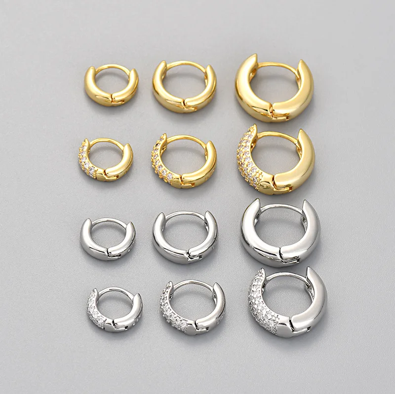 

Tiny CZ Zircon Round Rings Huggies Earrings All-purpose Classic Cartilage Piercing Circle Hoop Earring Hypoallergenic Jewelry