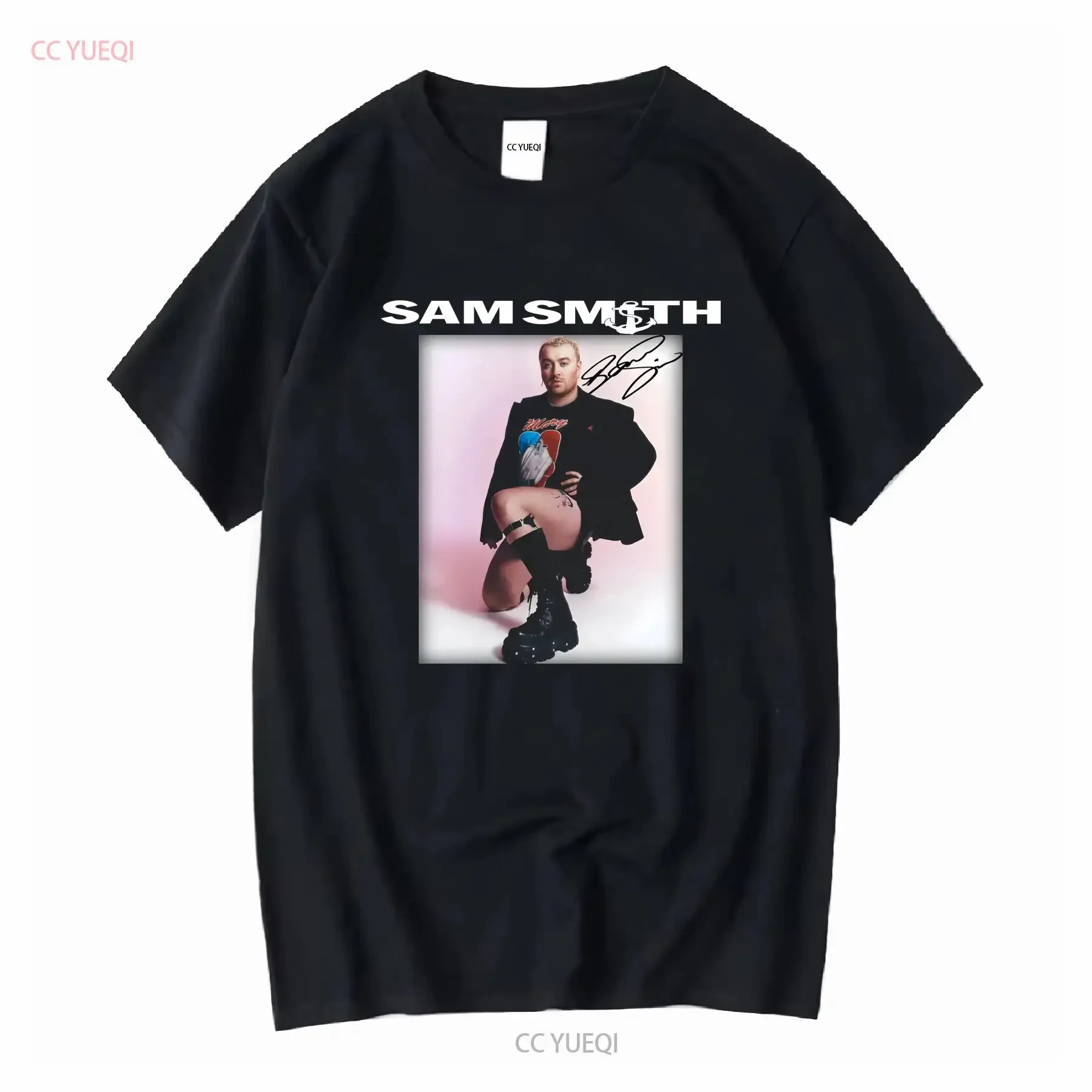 Neues, angesagtes Sam Smith Country-Musik-T-Shirt, Unisex, alle Größen, Schwarz NE1871, Vintage, gewaschen, lässig, leicht dehnbar, Streetwear