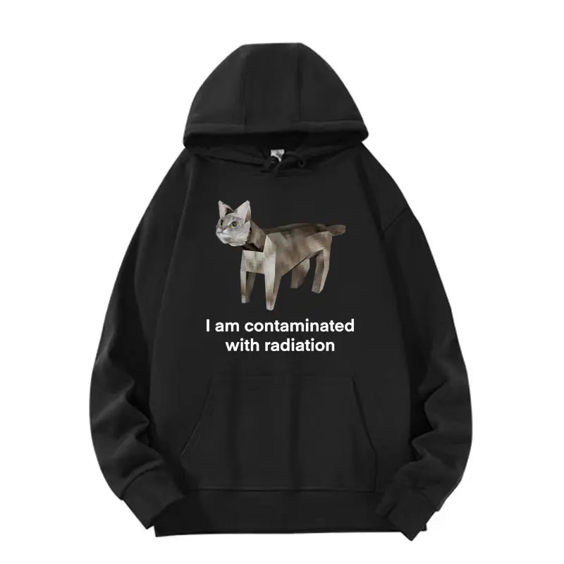 

I Am Contaminated Funny Cat Meme Hoodies Vintage Men Women Clothing Humor Sweatshirt Casual Fleece Fashion Y2k Hoodie Streetwear