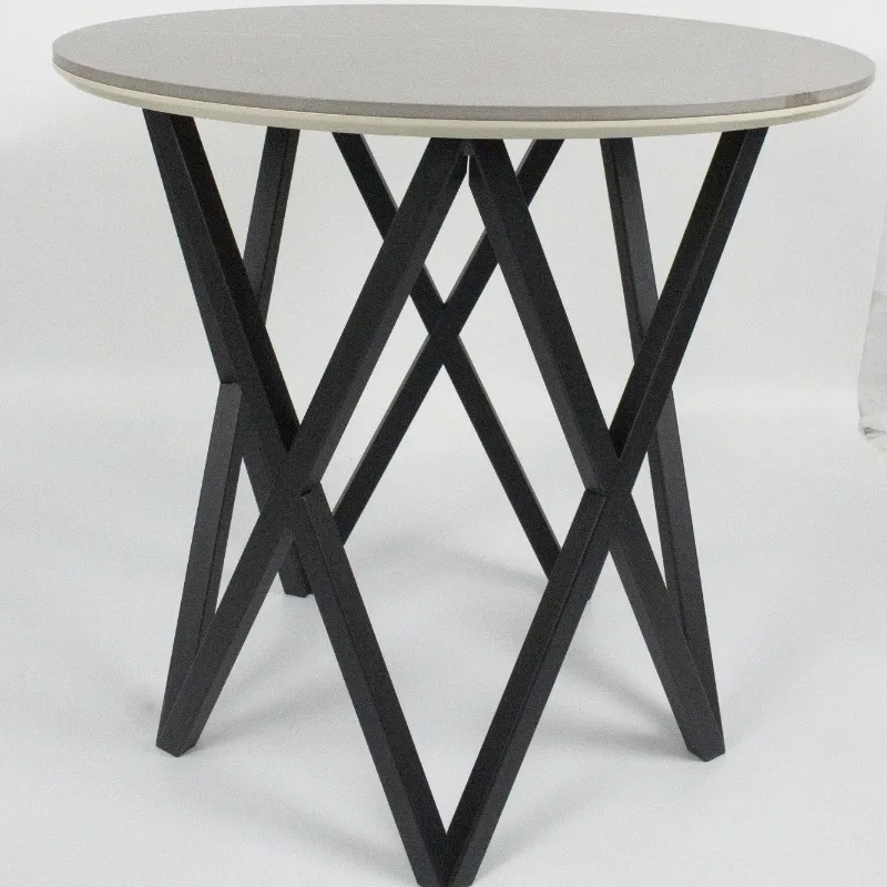 Round coffee table rack, wrought iron shelf, table rack, black table foot grid, iron frame furniture