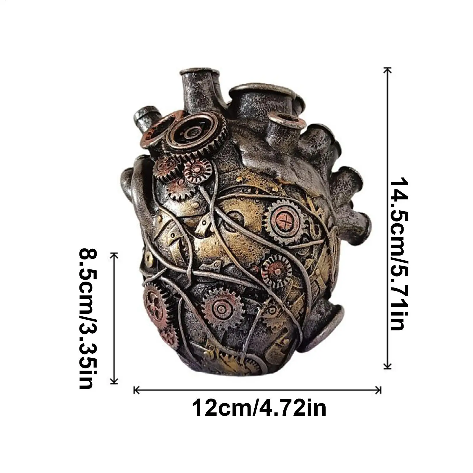 Heart Vase Fun Vase with Multiple Holes Resin Modern Anatomical Heart Design Plants Pot Centerpieces for Home Decor Bathroom