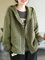 Jackets for Women Hooded Quilted Coats Autumn Winter Light Thin Coat Harajuku Cotton Padded Parka Korean Clothing Female Outwear
