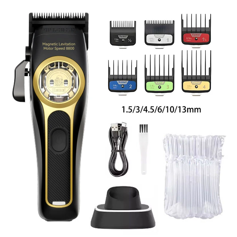 Kemei Barber Hair Clippers Professional Cordless Hair Trimmer Electric Men Finish Hair Cutting Machine KM-2373 KM-2268 Kit image 3
