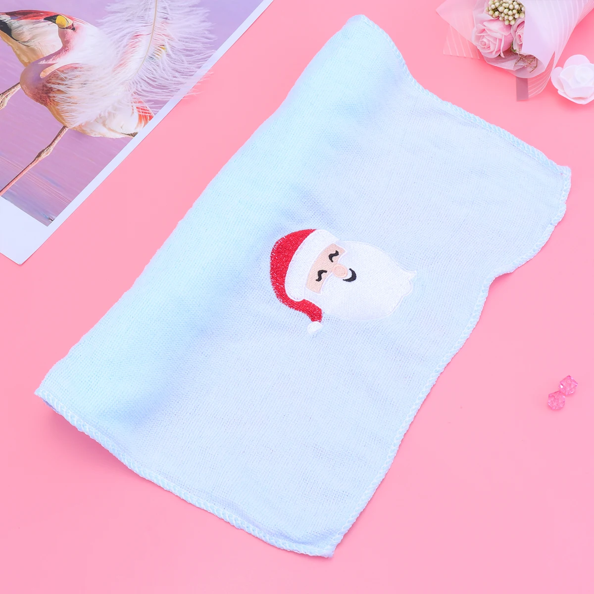 

Christmas Santa Towels Quick Dry Decorative Kitchen Bath Embroidered Festive Reusable Absorbent Cloth Soft Fiber Gifts