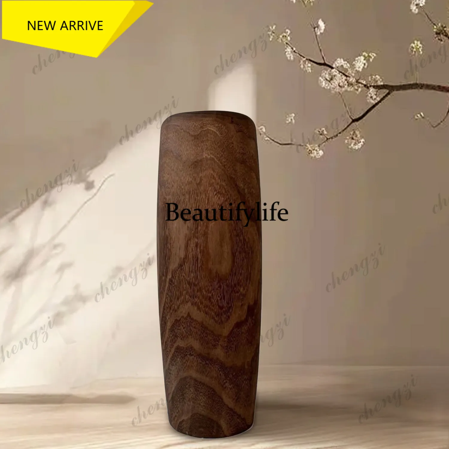 MM182 Medieval solid wood vase, simple dried flowers, floor-to-ceiling flowers, table decoration, bed and breakfast living room