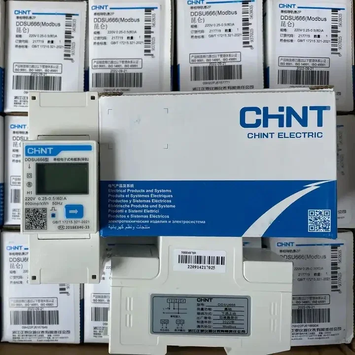 High quality DTSU666 Three Phase 80A 230V 4 Pole  RS485 MODBUS CHNT DIN Rail monitor power smart Energy Meter for Inverters