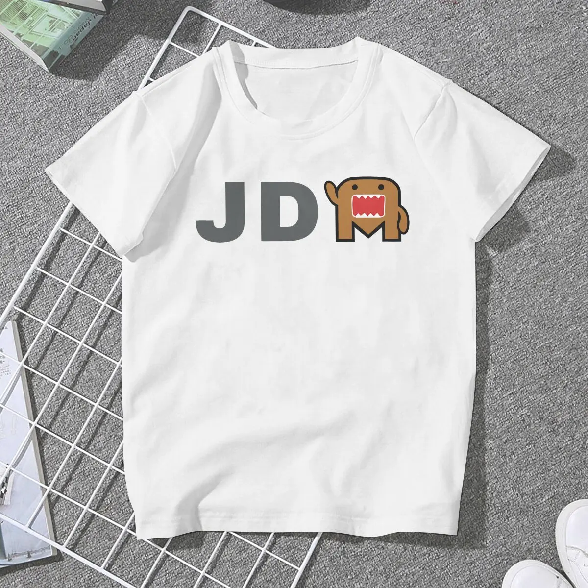 JDM Hi Anime Domo Kun Women T Shirt Fibre Grunge O-Neck Polyester TShirt