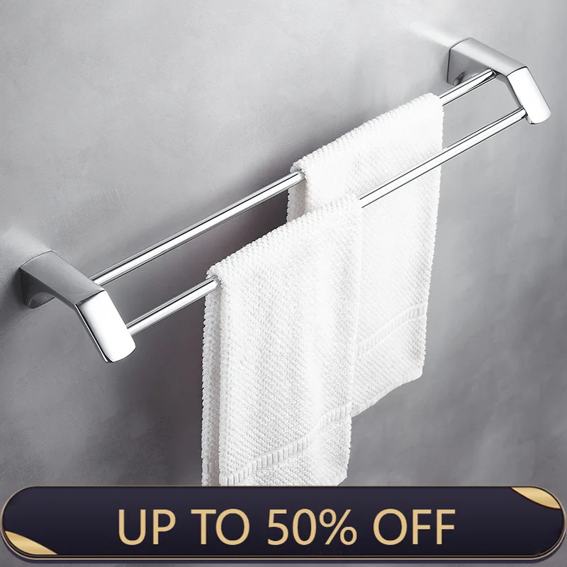 Stainless Steel Tube Plating Towel Rack Bathroom Bath Towel Rack Restroom Shelves Light Luxury Hanging Towel Racks